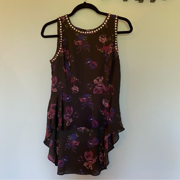 Jean Airoldi Black Floral Sleeveless Top - Picture 3 of 11